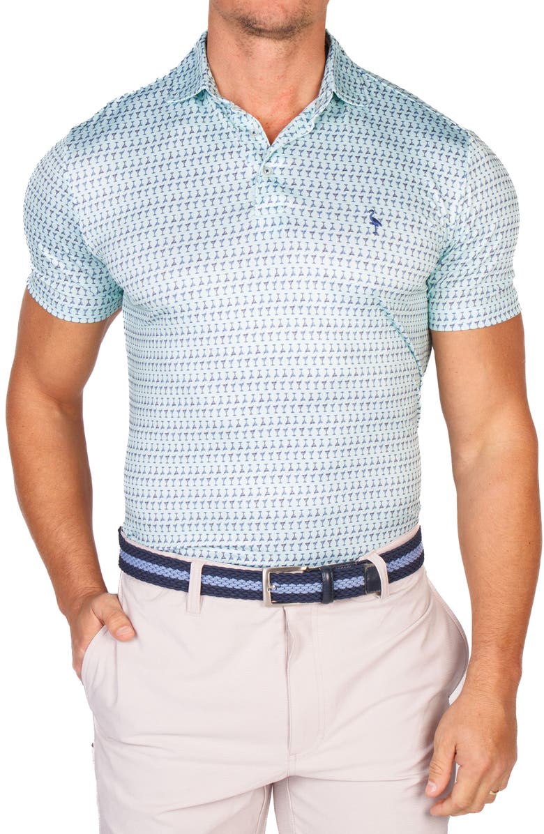 TailorByrd Martini Glasses Performance Golf Polo, Alternate, color, Spearmint