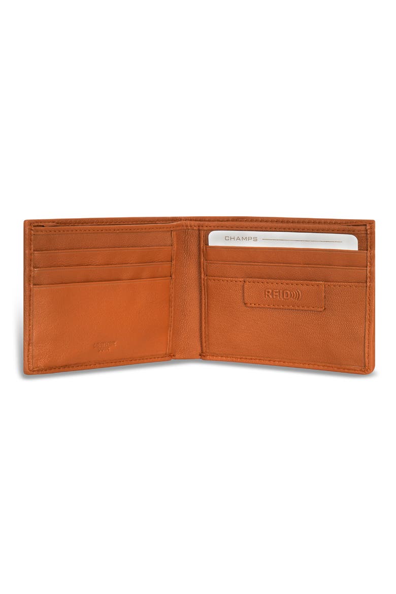 Denim Bifold Wallet, Alternate, color, TAN/BLUE