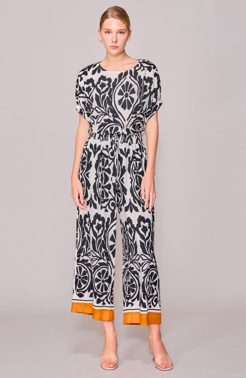 Melloday Floral Print Short Sleeve Woven Shirt