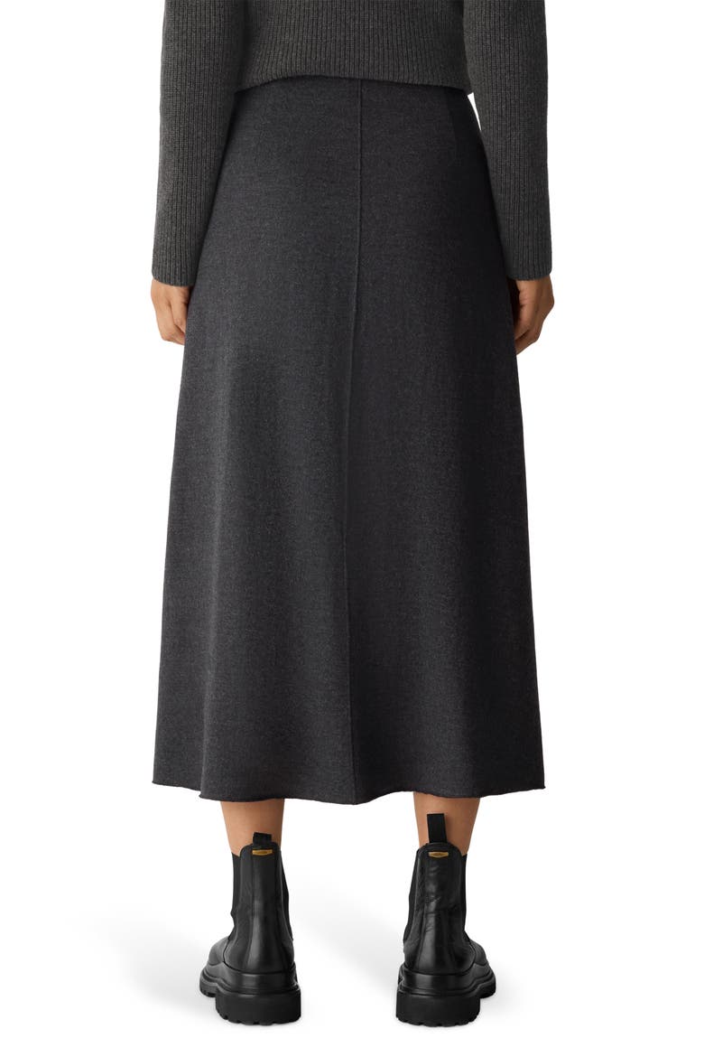 Virgin Wool Jersey A-Line Midi Skirt, Alternate, color, CHARCOAL