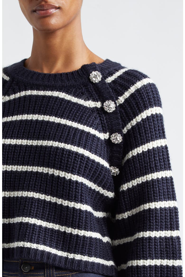 Keren Stripe Sweater, Alternate, color, NAVY/ IVORY