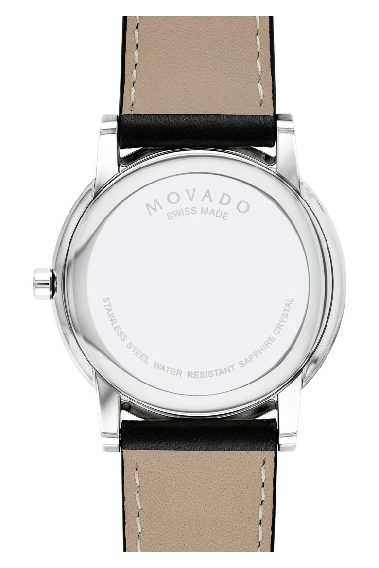Leather Strap Watch, 40mm, Alternate, color, BLACK DIAL