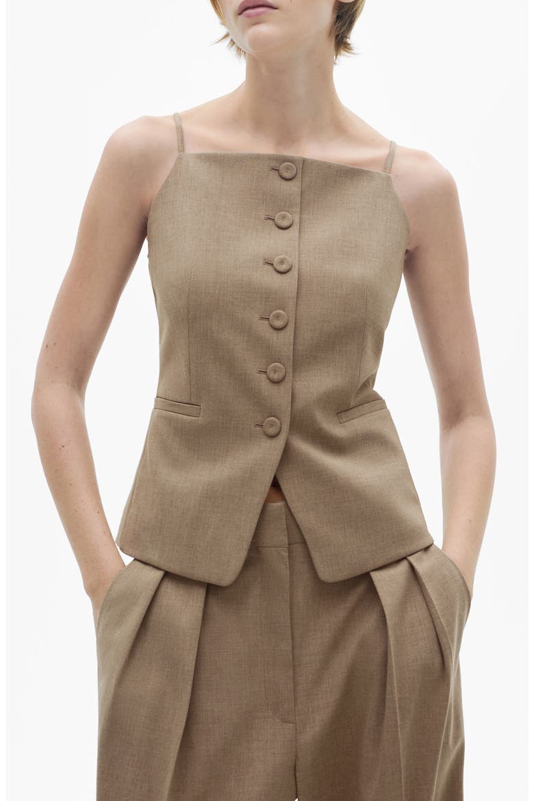 Front Button Vest, Main, color, BROWN