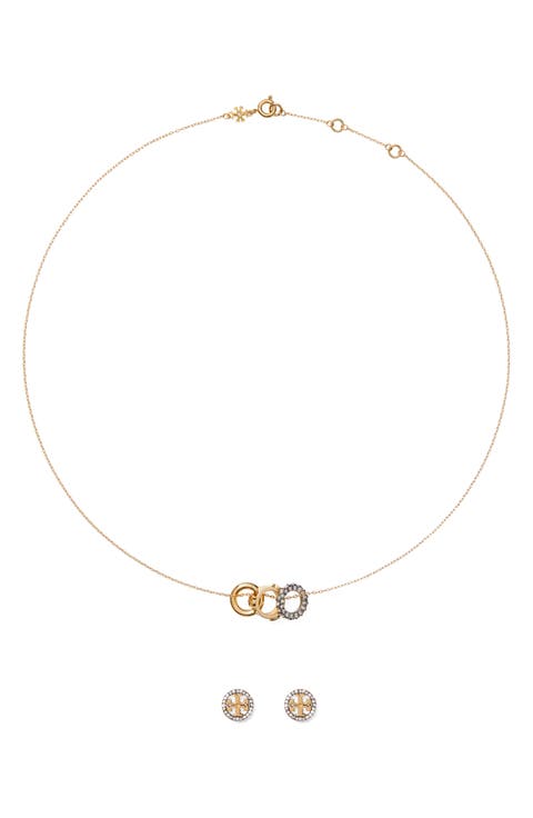 Icon Pavé Necklace & Earring Set