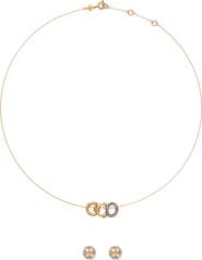 Tory Burch Icon Pavé Necklace & Earring Set