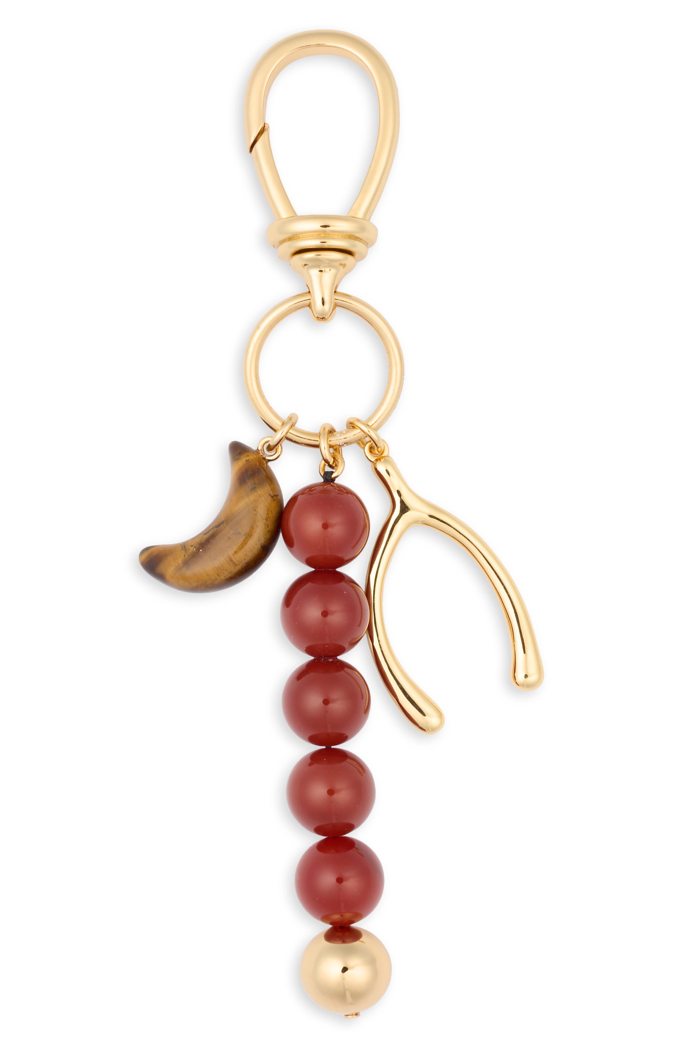 Wishbone Cluster Bag Charm, Main, color, RED MULTI