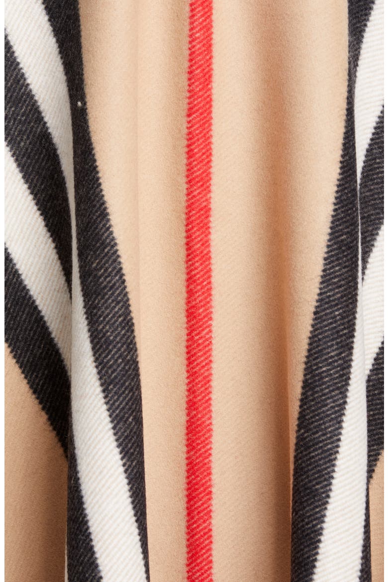 Stripe Fringe Wool Cape, Alternate, color, CAMEL