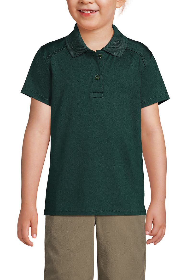School Uniform Girls Short Sleeve Feminine Fit Rapid Dry Polo Shirt, Main, color, Evergreen