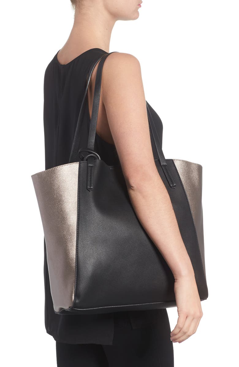 BP. Colorblock Faux Leather Tote, Alternate, color,