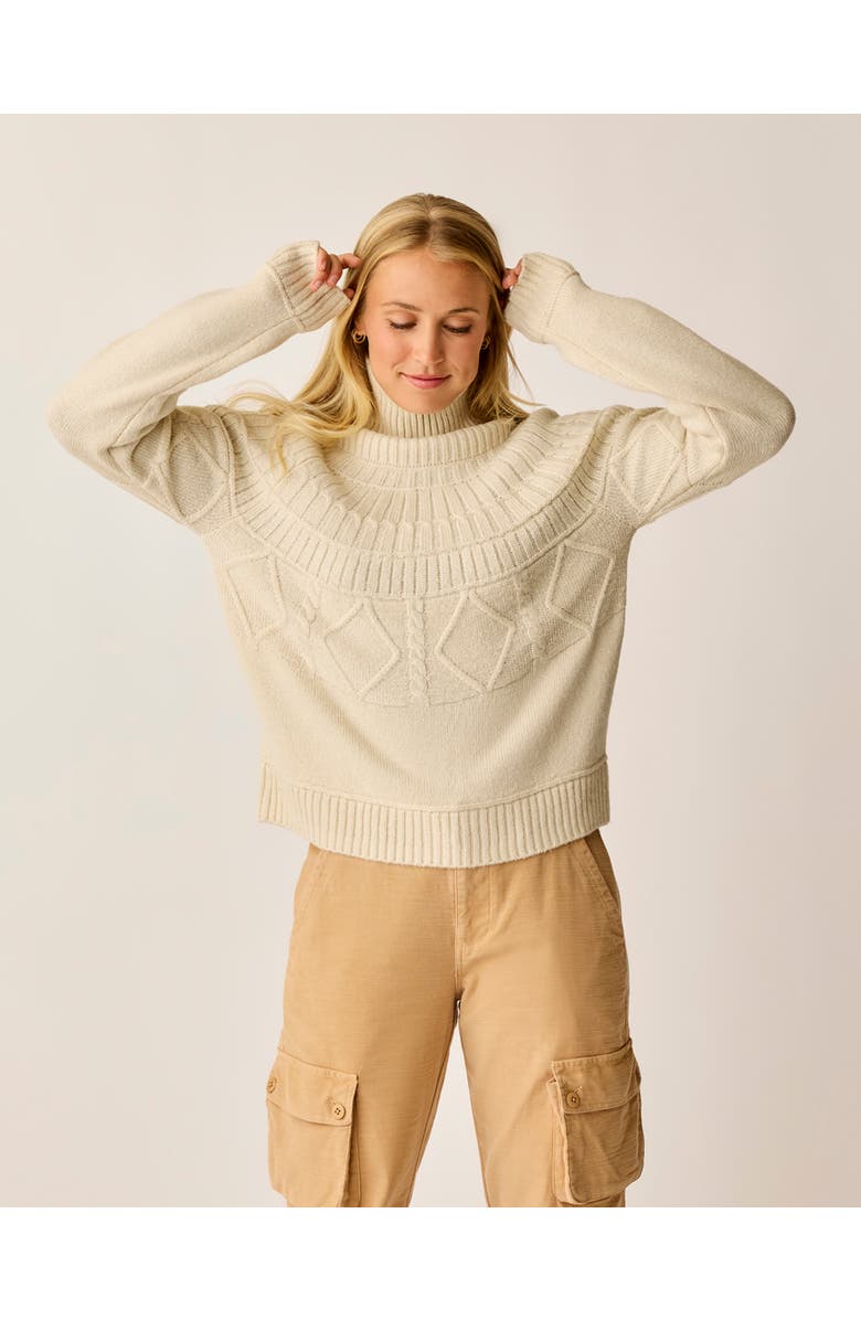 Carve Designs Neve Cable Turtleneck, Alternate, color, Birch