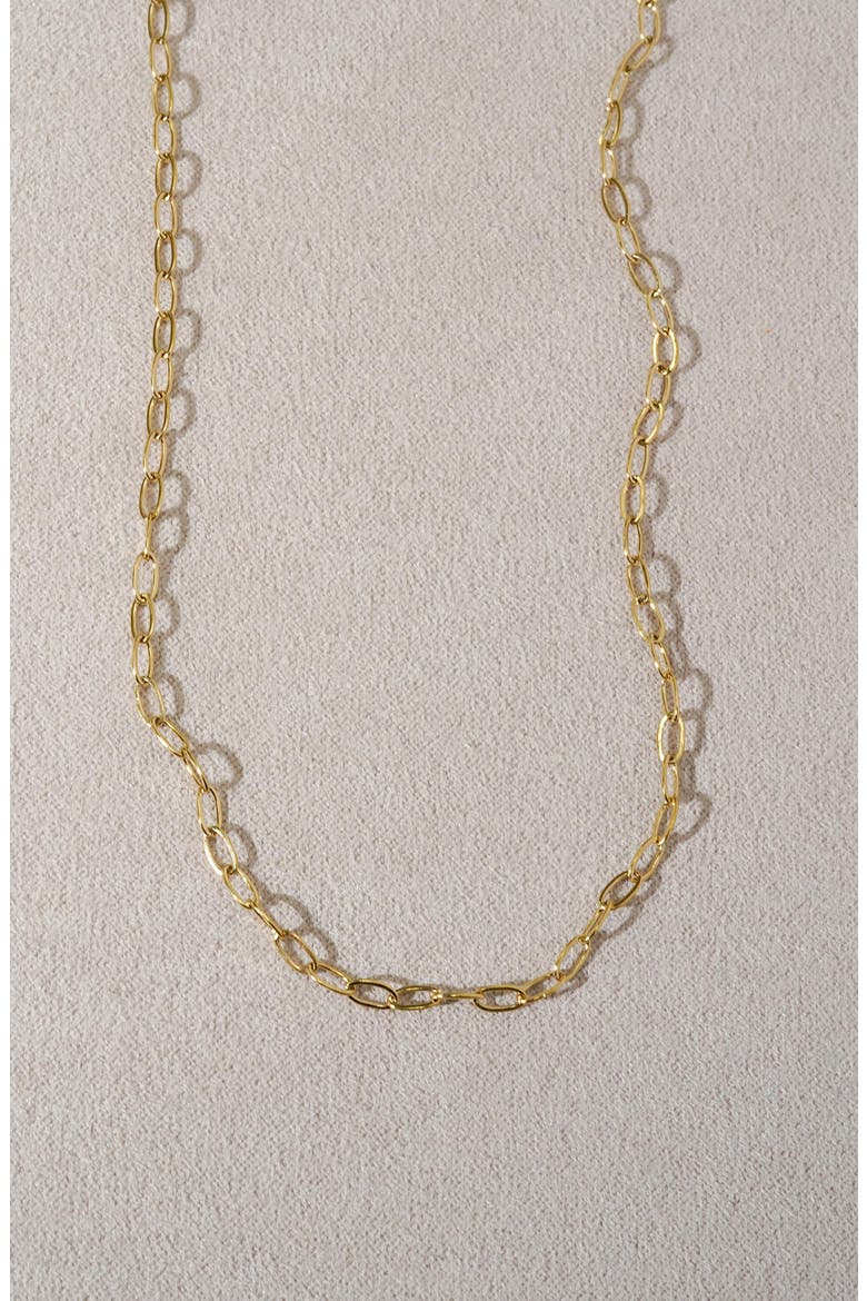 Small Flat Link Necklace, Alternate, color, GOLD