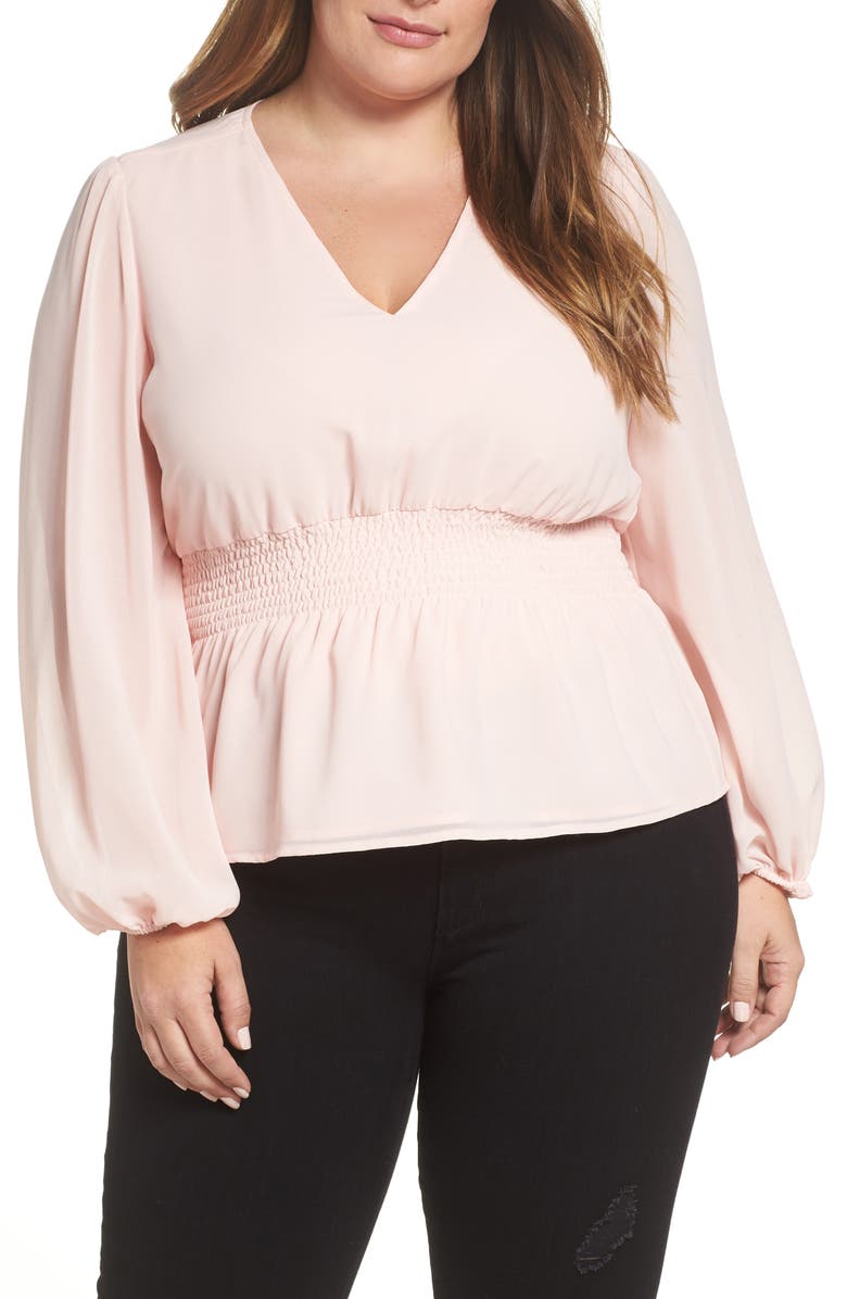 Leith Smocked Peplum Top, Alternate, color,