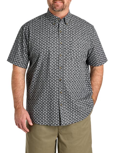 Big & Tall Easy-Care Abstract Print Sport Shirt