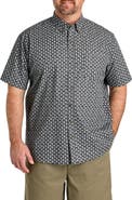 Harbor Bay by DXL Big & Tall Easy-Care Abstract Print Sport Shirt