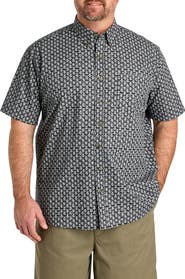 Harbor Bay by DXL Big & Tall Easy-Care Abstract Print Sport Shirt