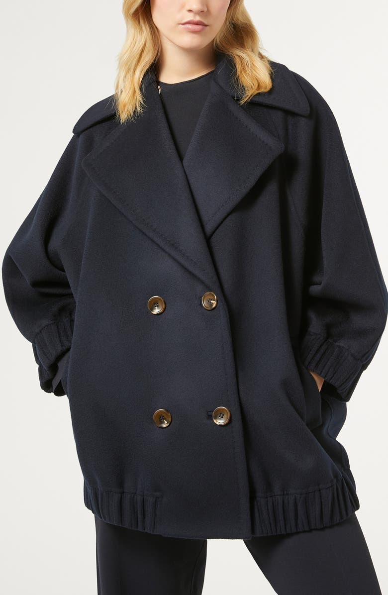 Marina Rinaldi Double Face Virgin Wool Coat, Main, color,
