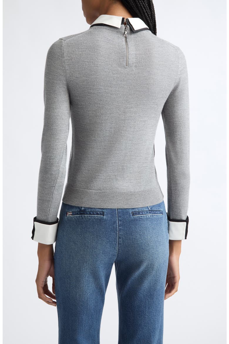 Porla Double Collar Wool Blend Sweater, Alternate, color, MEDIUM HEATHER GREY