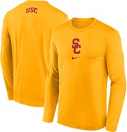 Nike Men's Nike Gold USC Trojans On-Court Basketball Shootaround Performance Long Sleeve T-Shirt