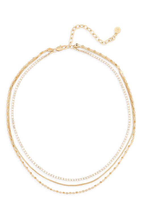 Ettika Delicate Sparkle Layered Chain Necklace In Gold