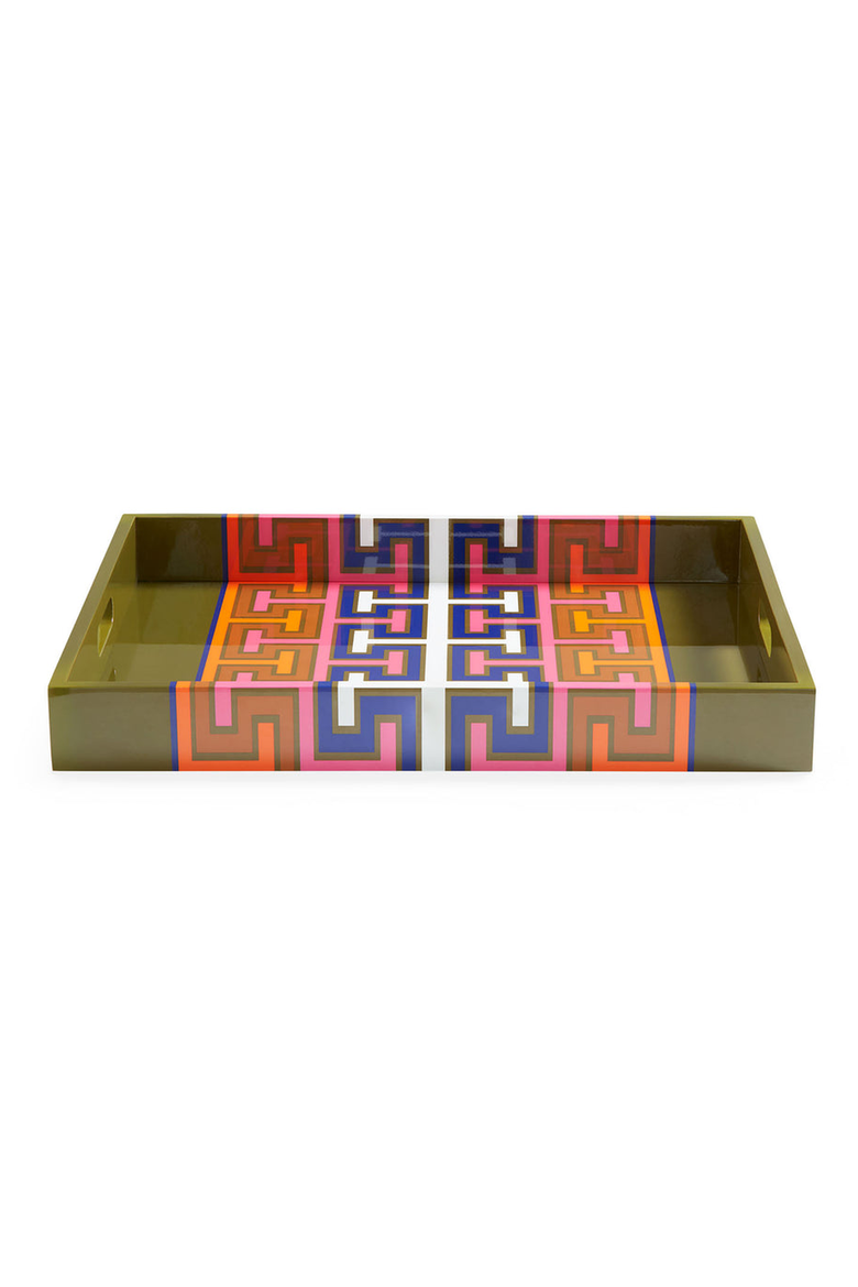Madrid Lacquer Tray, Main, color, Olive Green / Multi