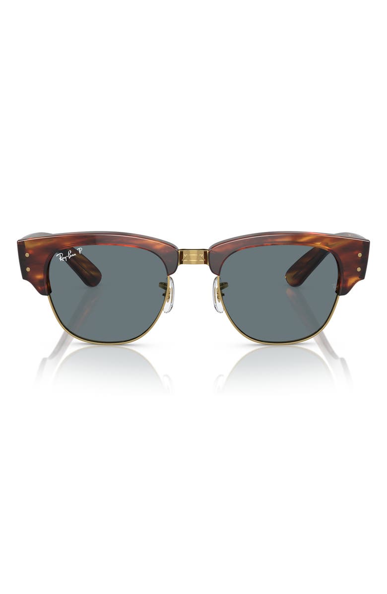 Ray-Ban Mega Clubmaster 53mm Polarized Transition Square Sunglasses, Main, color, Striped Havana