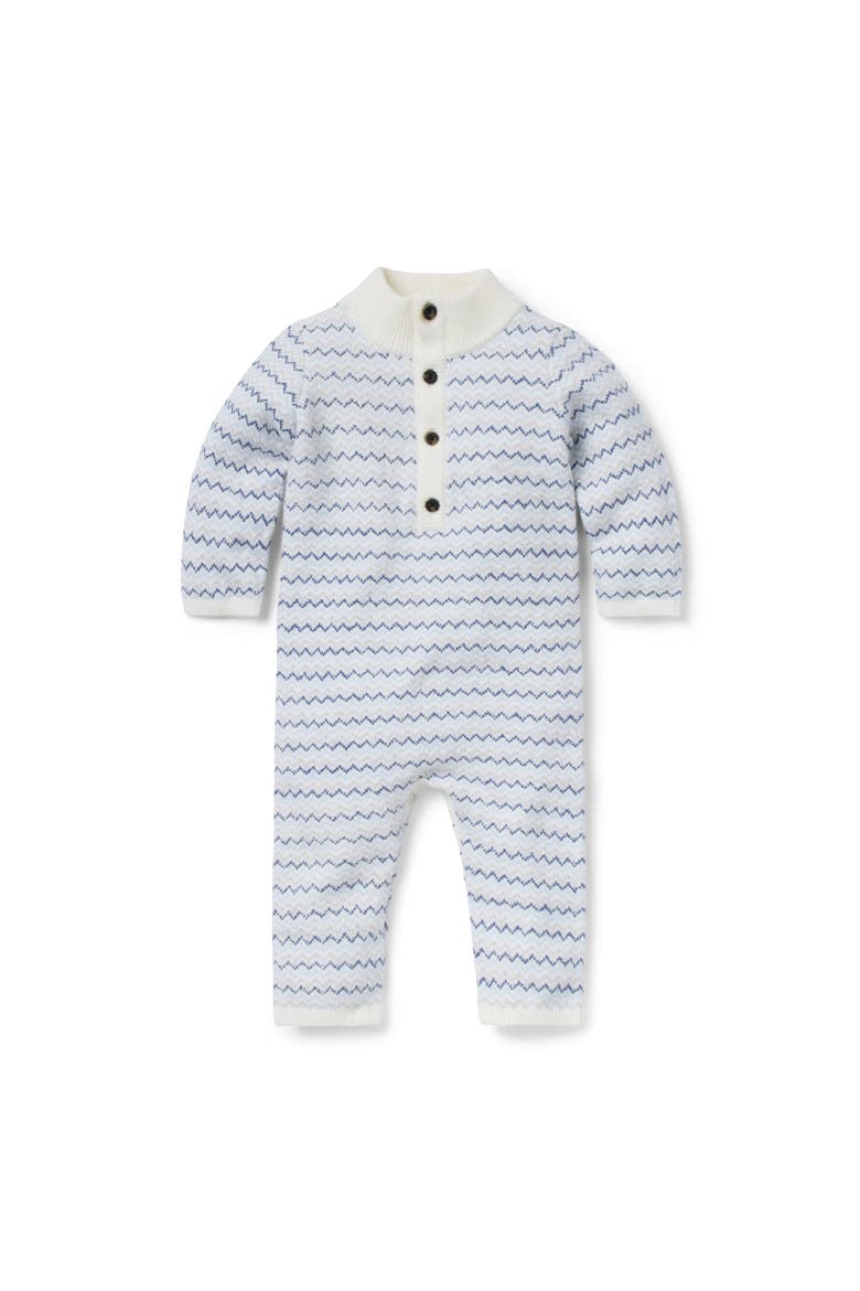 Baby Striped Knit One-Piece, Main, color, Blue