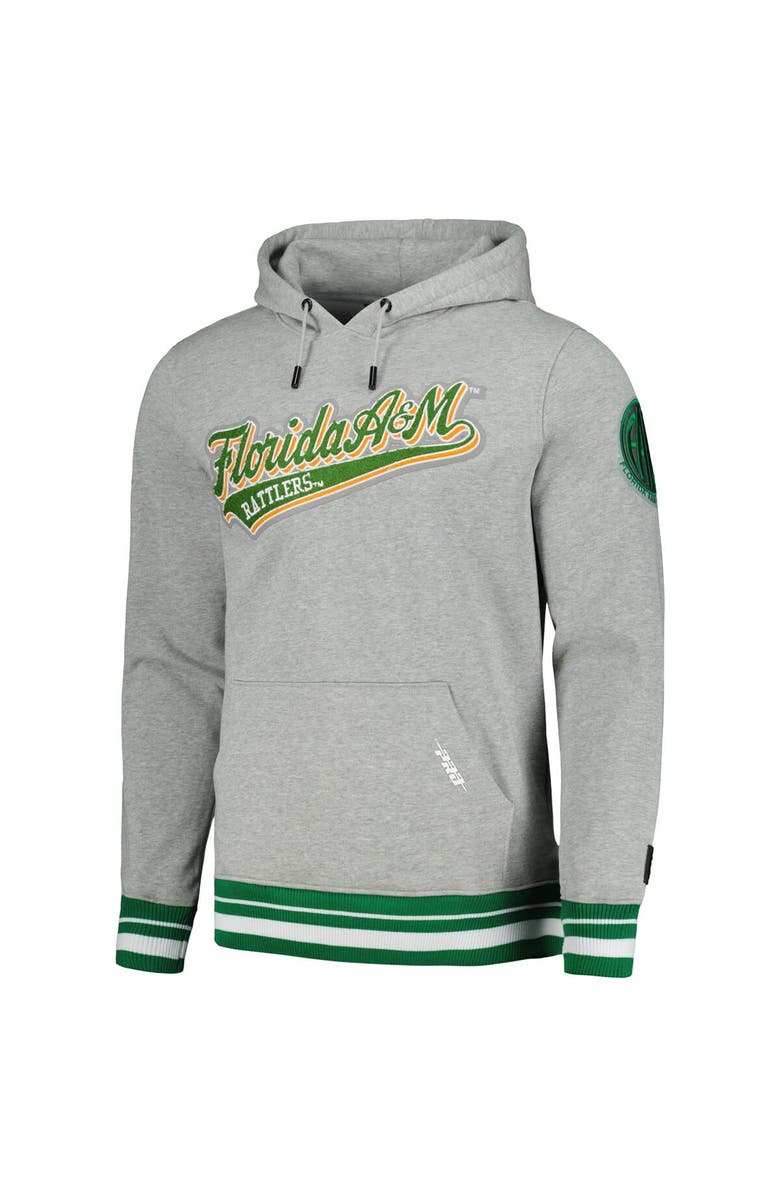 PRO STANDARD Men's Pro Standard Heather Gray Florida A&M Rattlers Script Tail Pullover Hoodie, Alternate, color,