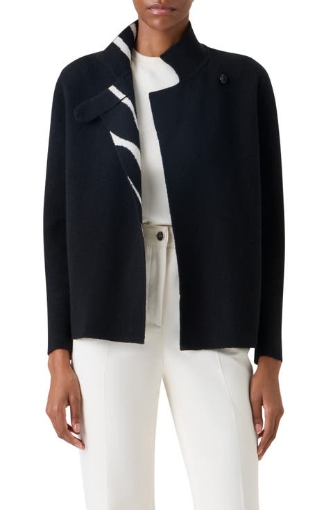 Zebra Stripe Reversible Cashmere Jacket