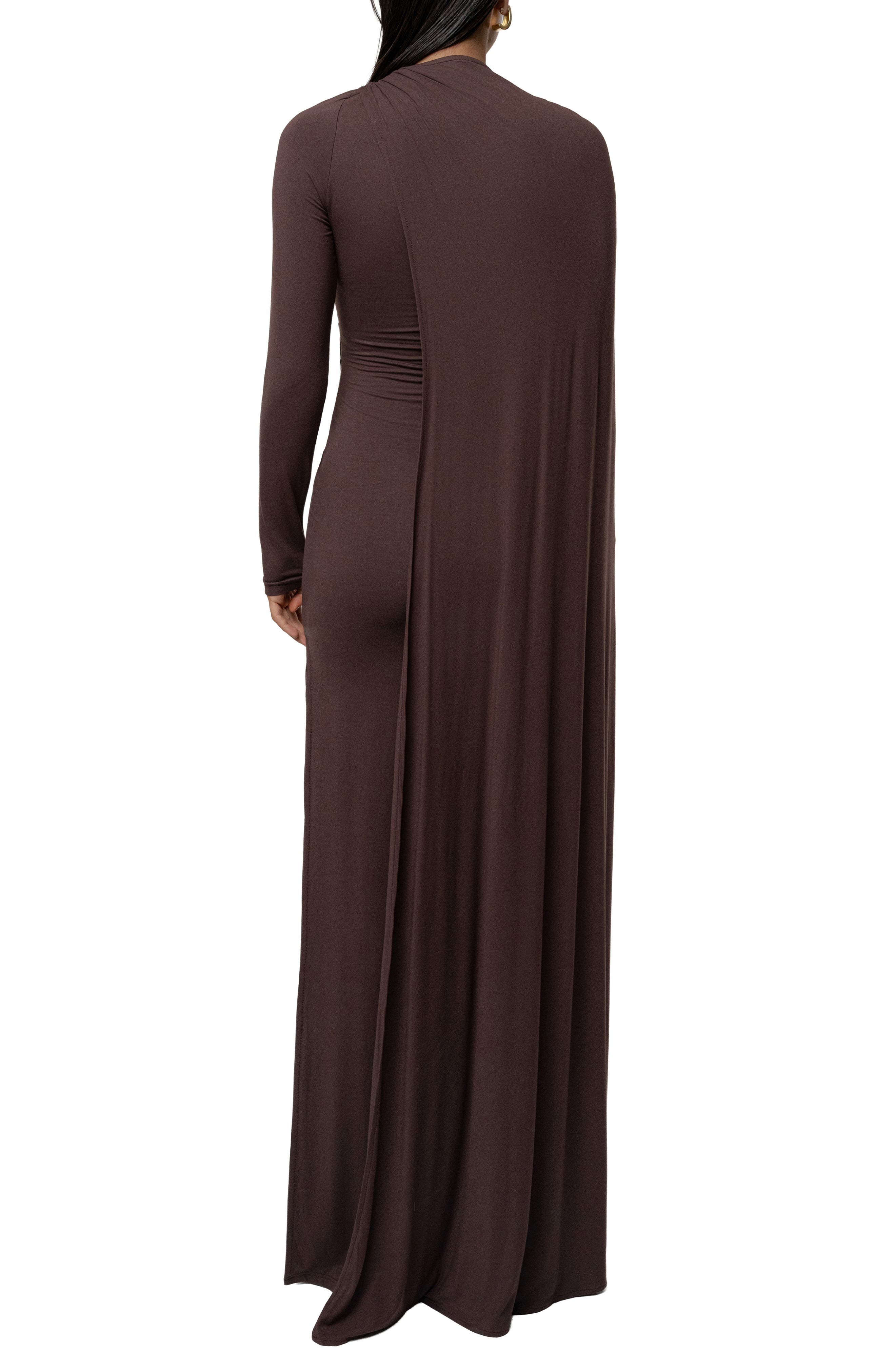 Draped Elegance Long Sleeve Gown - image 2