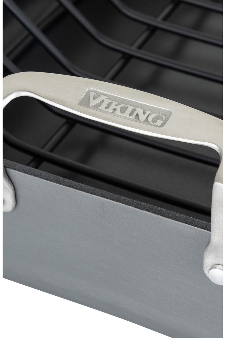 Hard Anodized Nonstick Roasting Pan with Carving Set, Alternate, color, DARK GREY