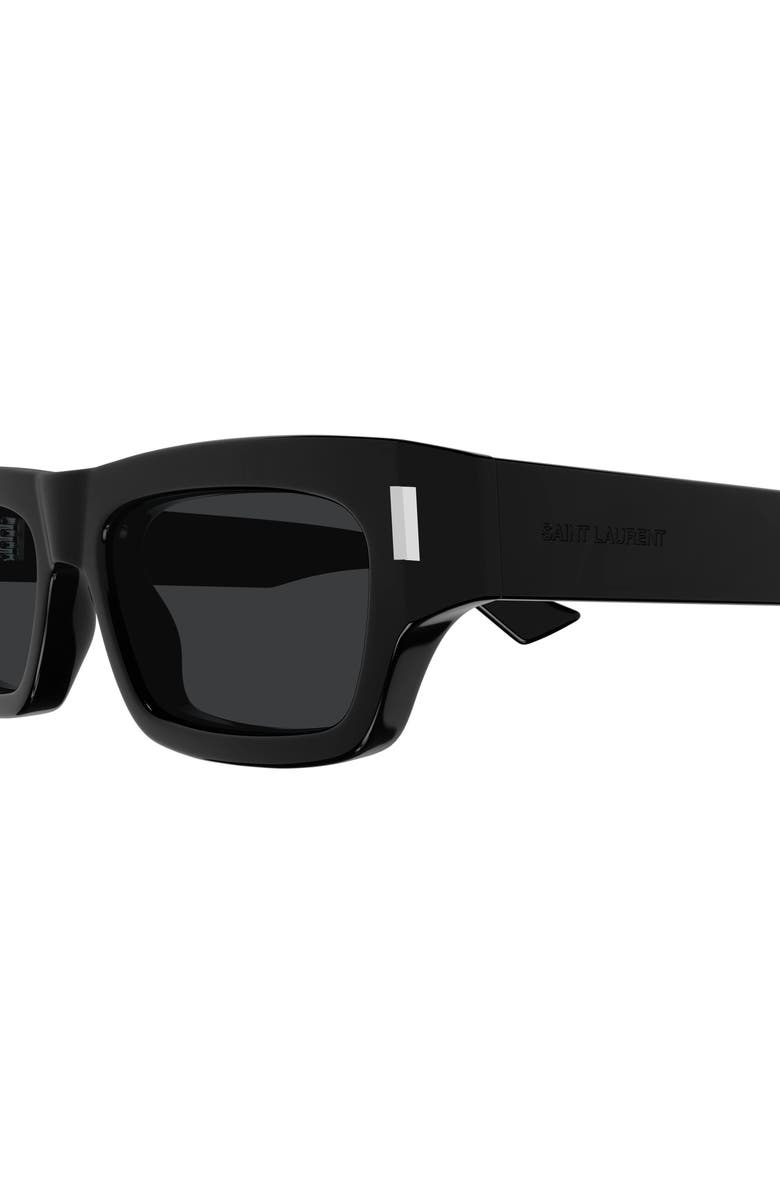 Saint Laurent 54mm Rectangular Sunglasses, Alternate, color, Black
