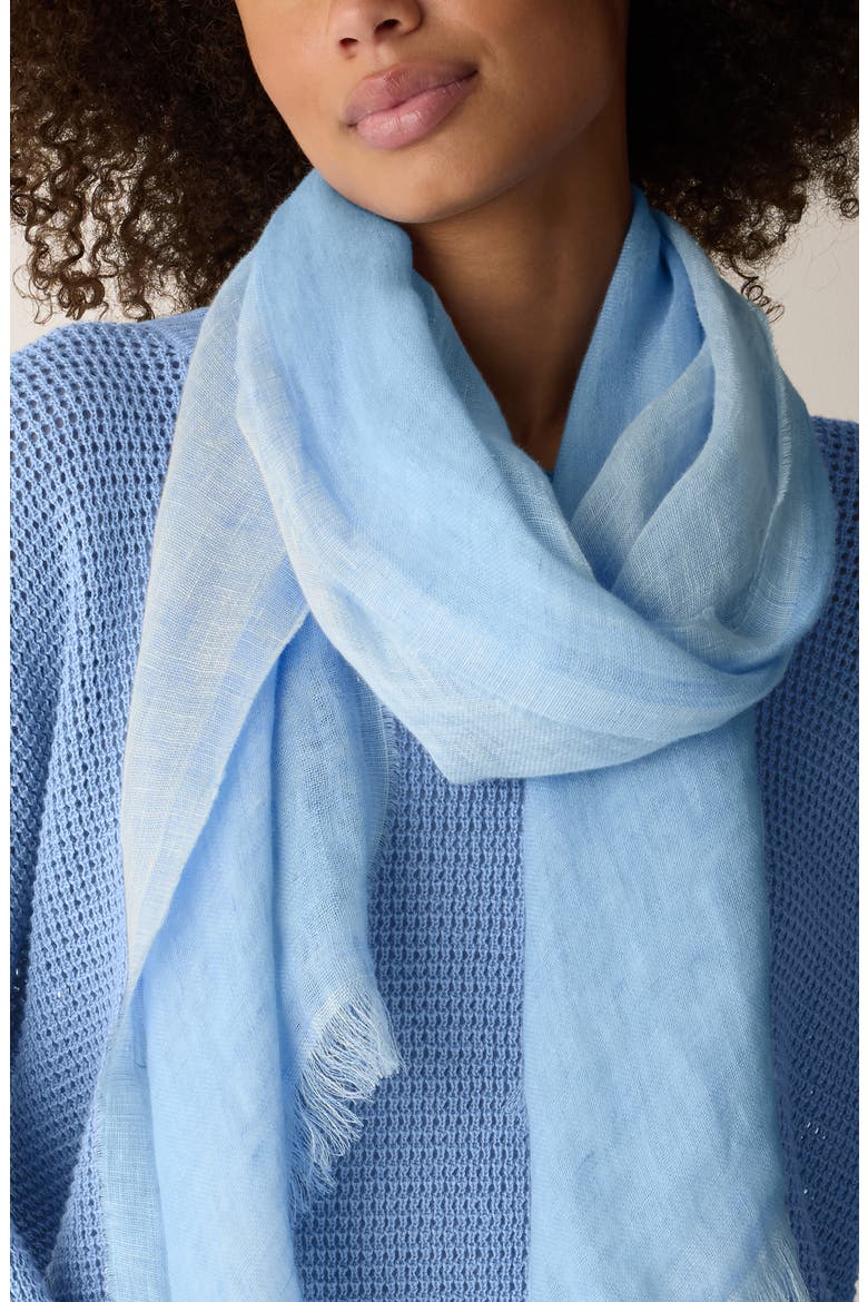 Organic Linen Scarf, Alternate, color, SKYLIGHT