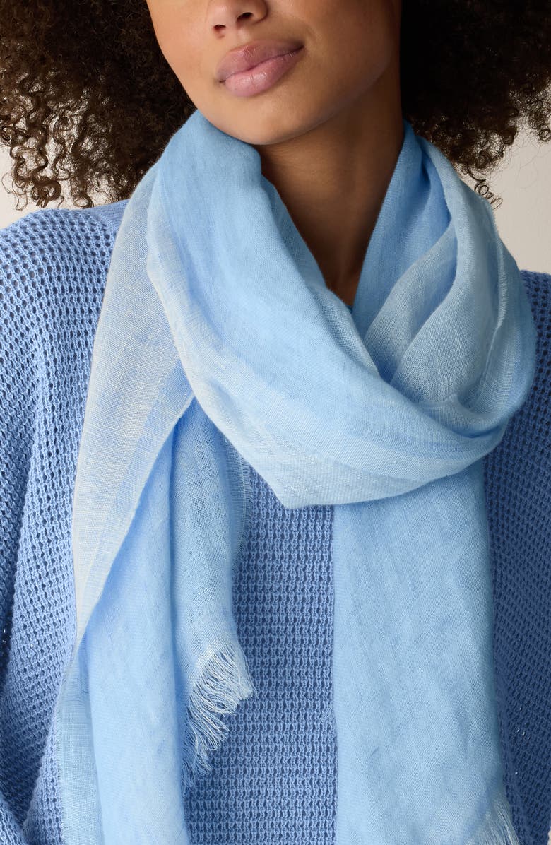 Eileen Fisher Organic Linen Scarf, Alternate, color, Skylight