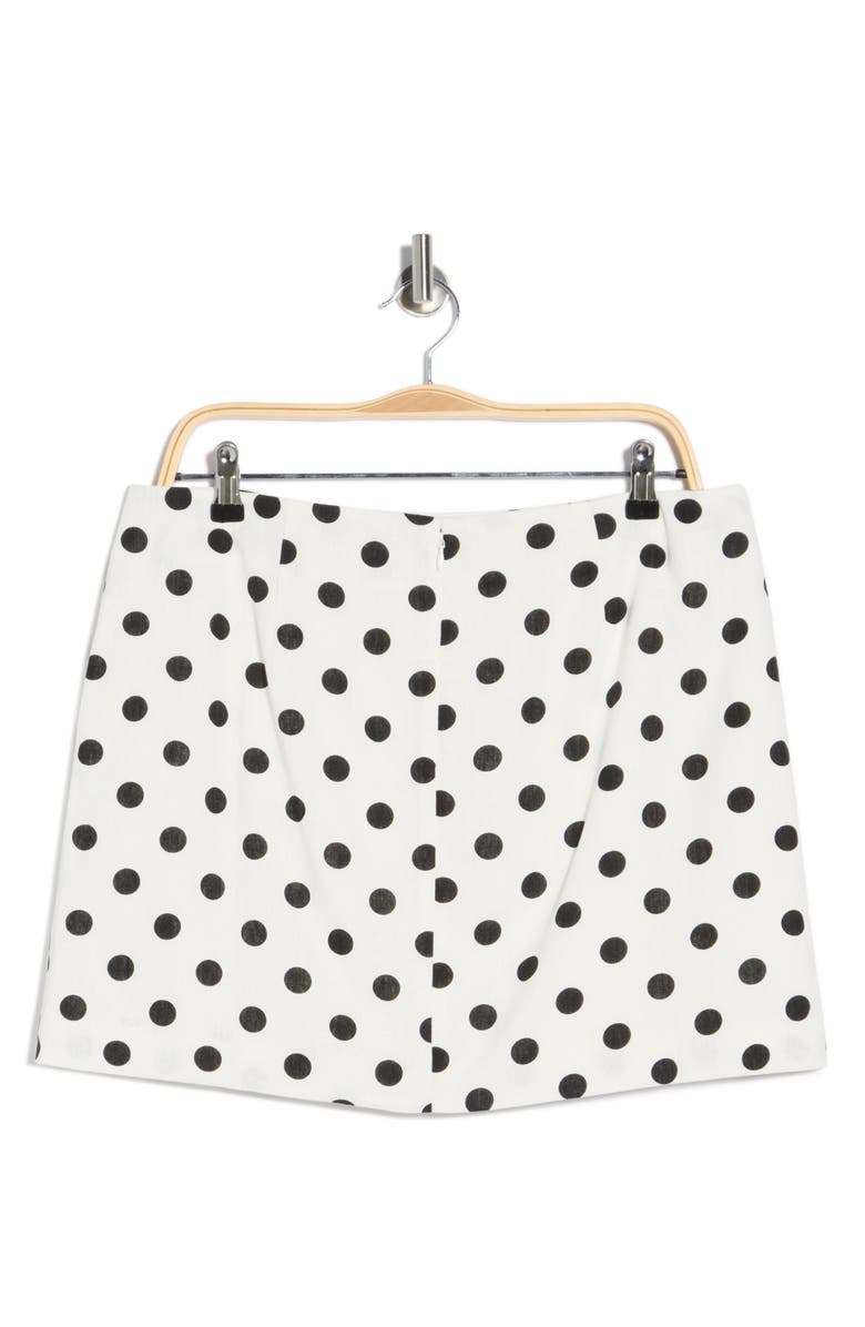 WAYF Polka Dot Linen Blend Miniskirt, Alternate, color, Ivory Polka Dot