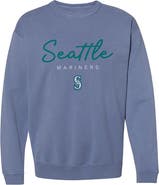 SOFT AS A GRAPE Women's Soft as a Grape Blue Seattle Mariners Pigment Dye Crewneck Sweatshirt