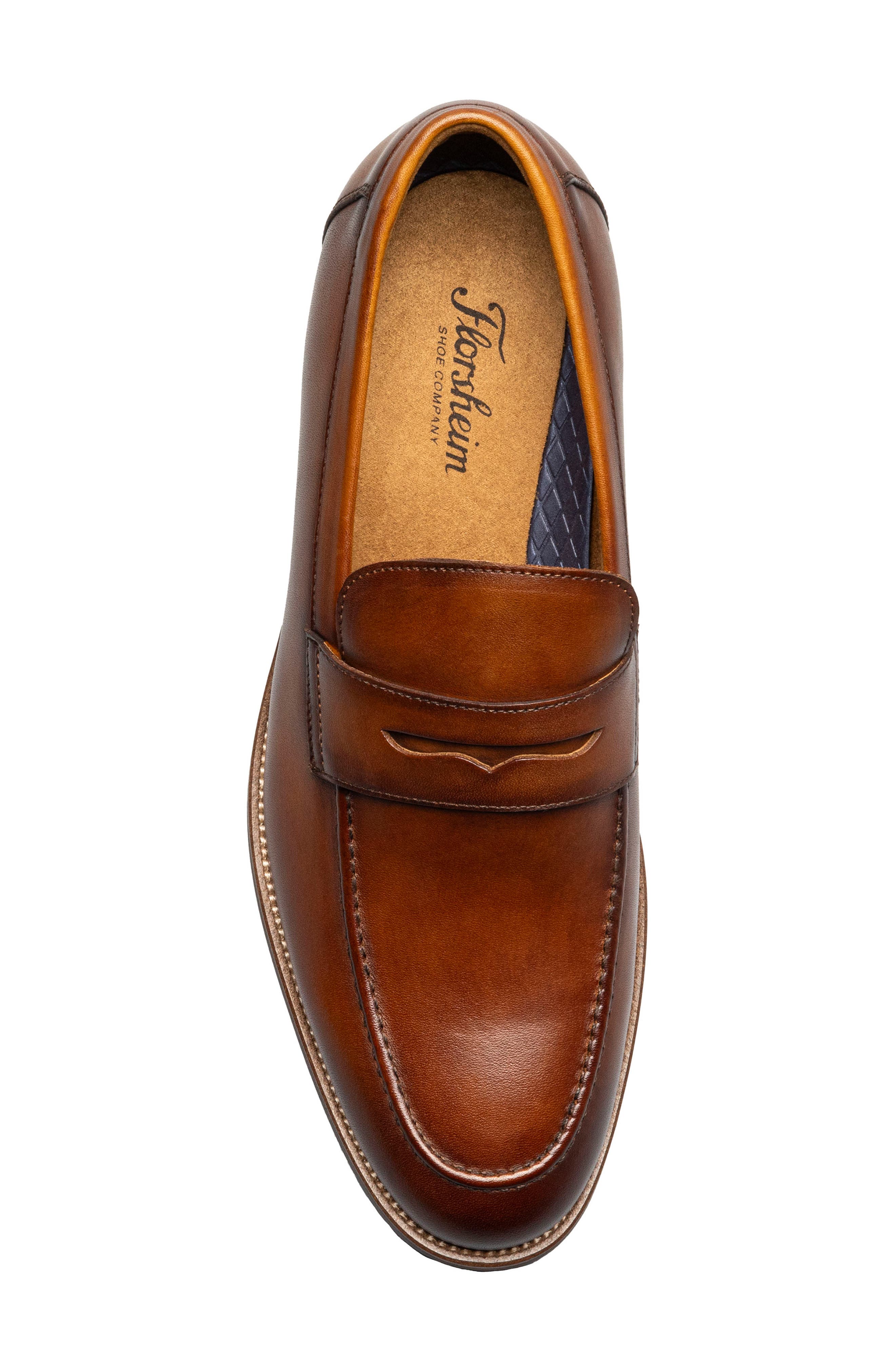 Ruvo Moc Toe Penny Loafer, Alternate, color, COGNAC
