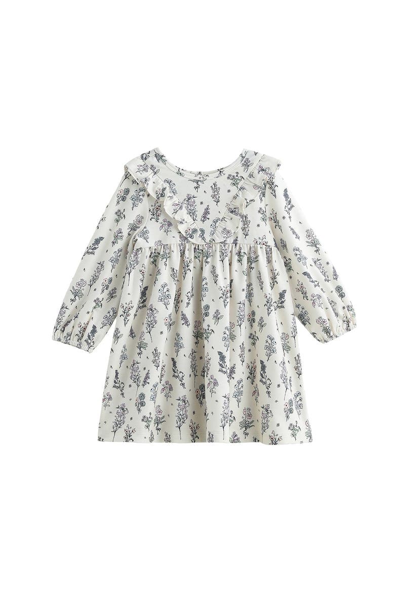 Gracie Long Sleeve Floral Ruffle Yoke A Line Dress, Alternate, color, Purple