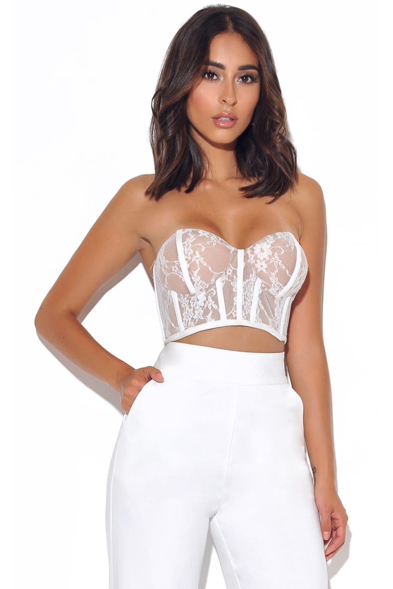 New Romantics Lace Corset Top, Alternate, color, White