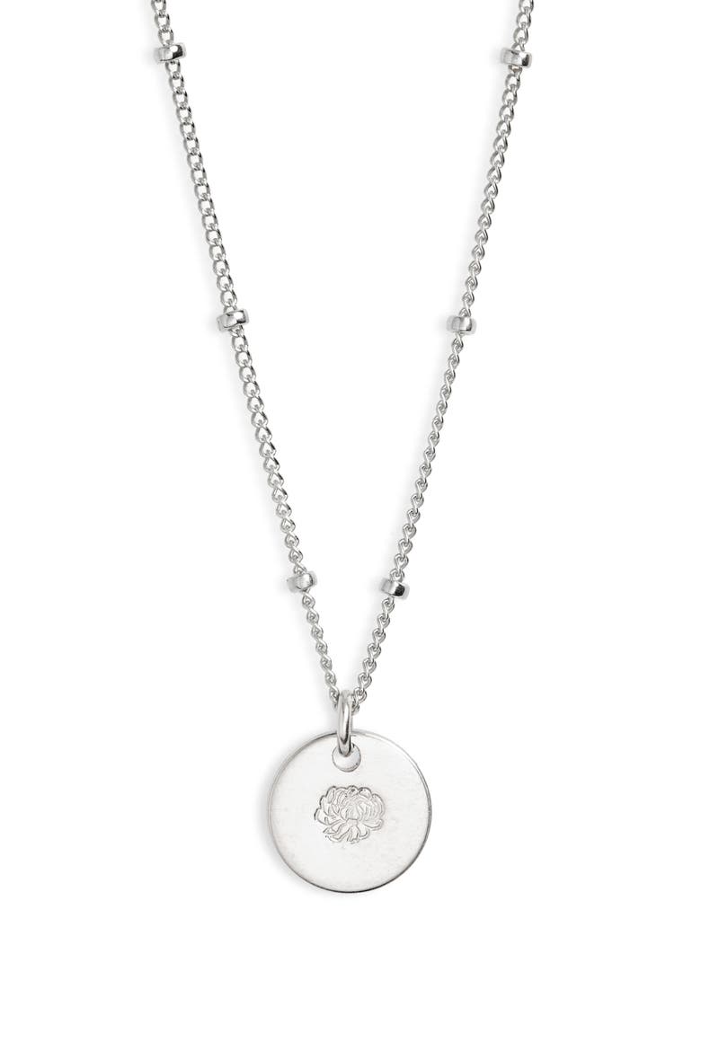 Petite Birth Flower Necklace, Main, color, STERLING SILVER