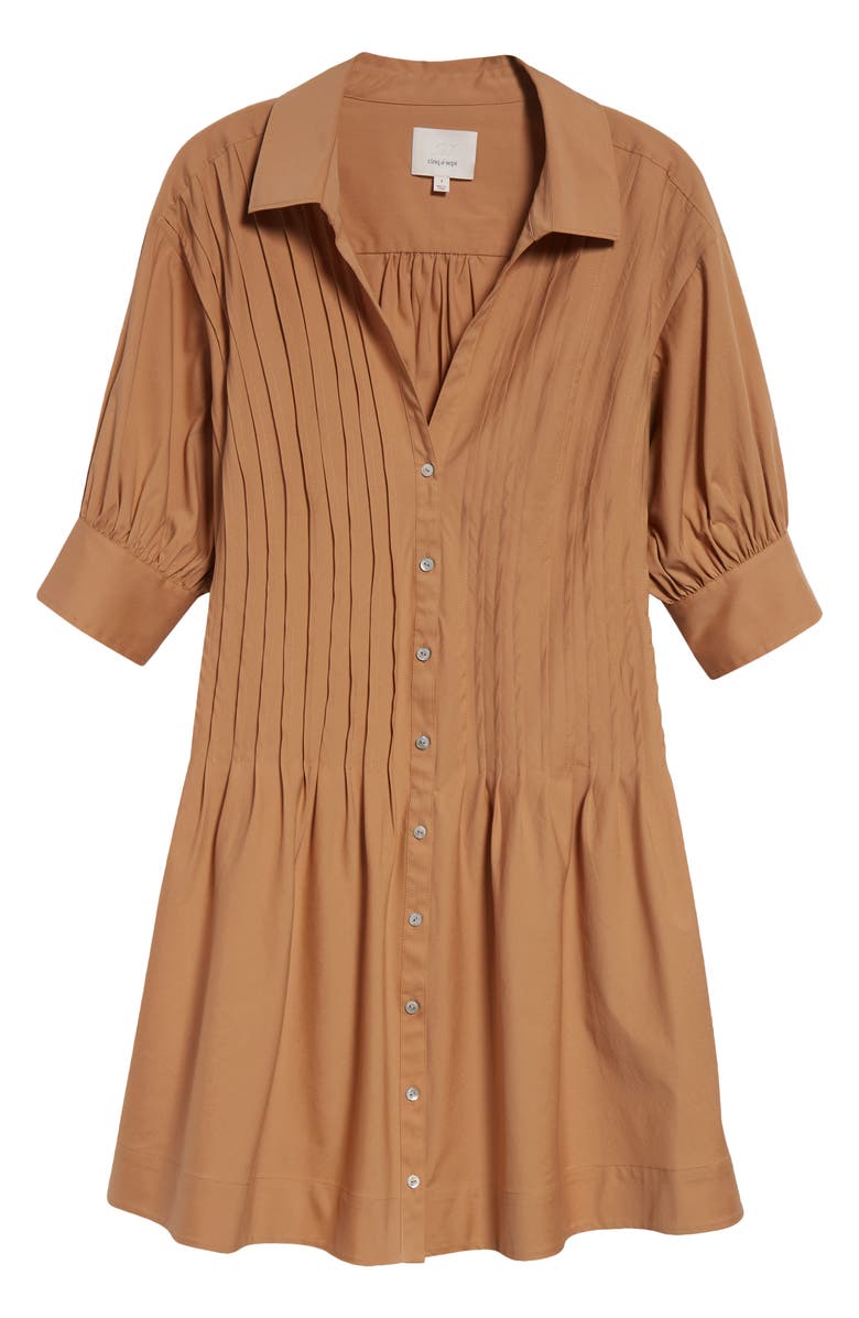 Cinq à Sept Monty Pleated Minidress, Alternate, color, Sahara