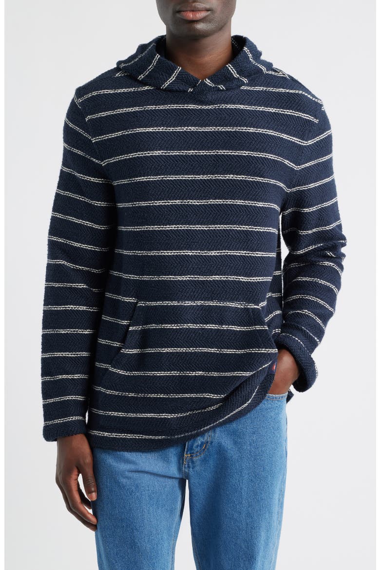 Whitewater Stripe Organic Cotton Blend Hoodie, Main, color, NAVY POINT STRIPE
