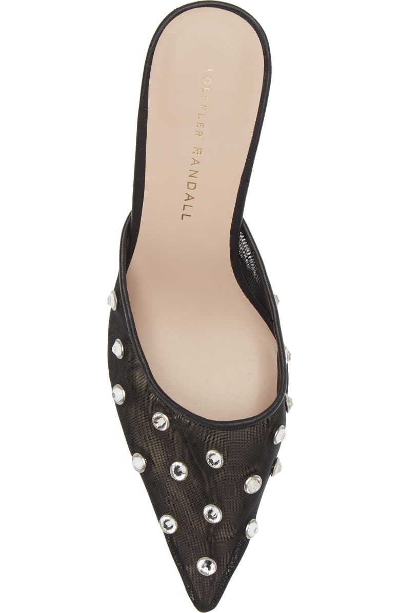 Loeffler Randall Paloma Embellished Pointed Toe Mule, Alternate, color, Black/ Crystal