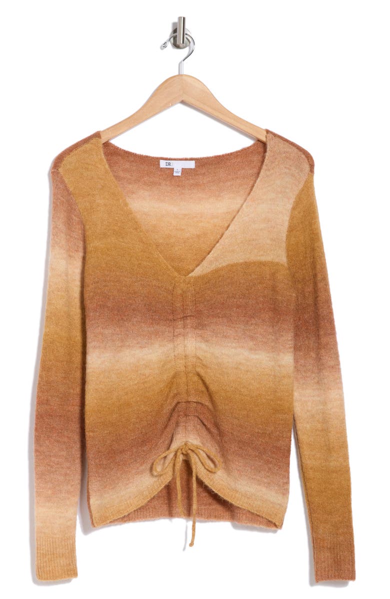 DR2 by Daniel Rainn Cinch Front Long Sleeve Ombré Sweater, Alternate, color, Ombre Rust