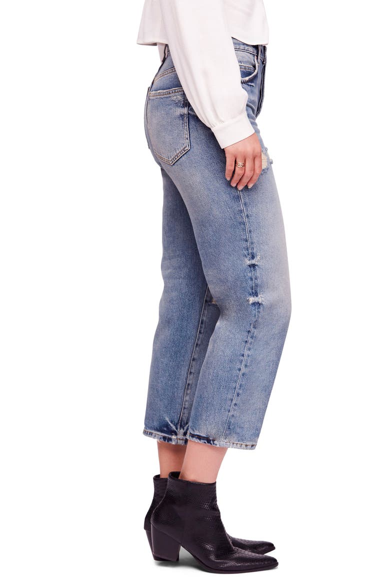 We the Free by Free People Ripped Crop Boyfriend Jeans, Alternate, color, BLUE