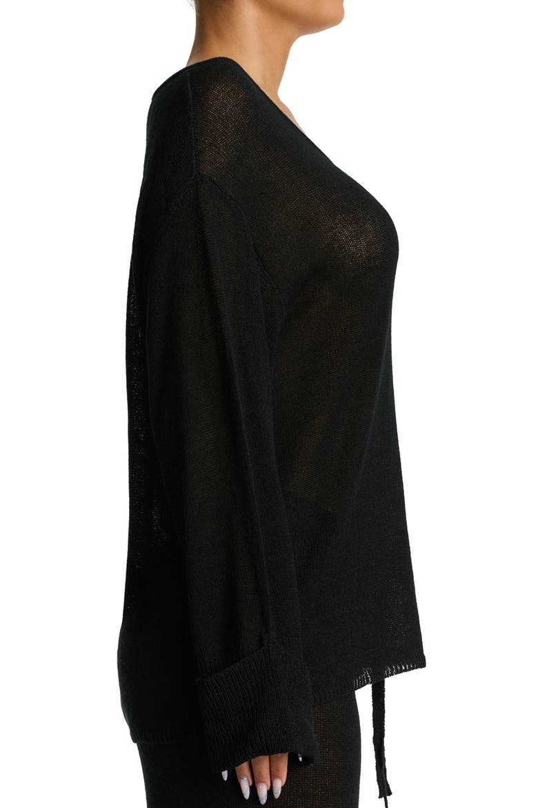 Oversize Tunic Top, Alternate, color, BLACK