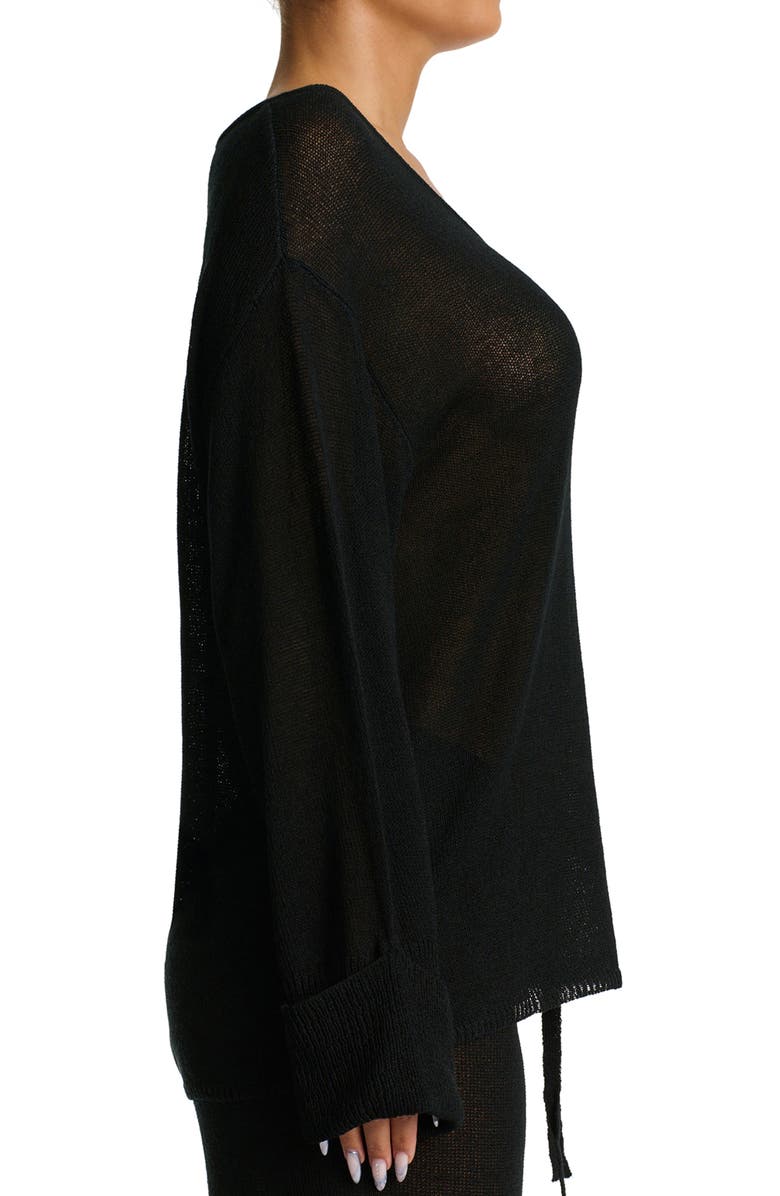 Naked Wardrobe Oversize Tunic Top, Alternate, color, Black