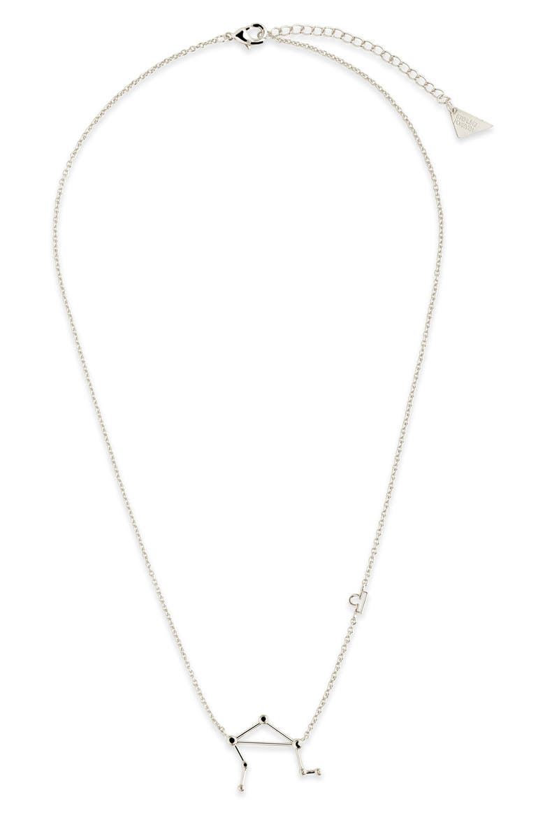 14K Gold Plated Station Constellation Pendant Necklace, Alternate, color, SILVER - LIBRA