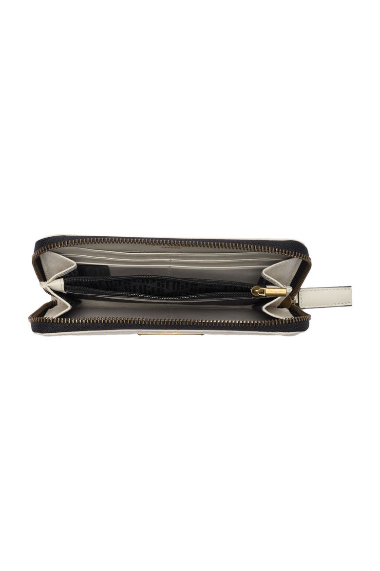 Quilted Leather Zip Around Wallet, Alternate, color, NATURAL