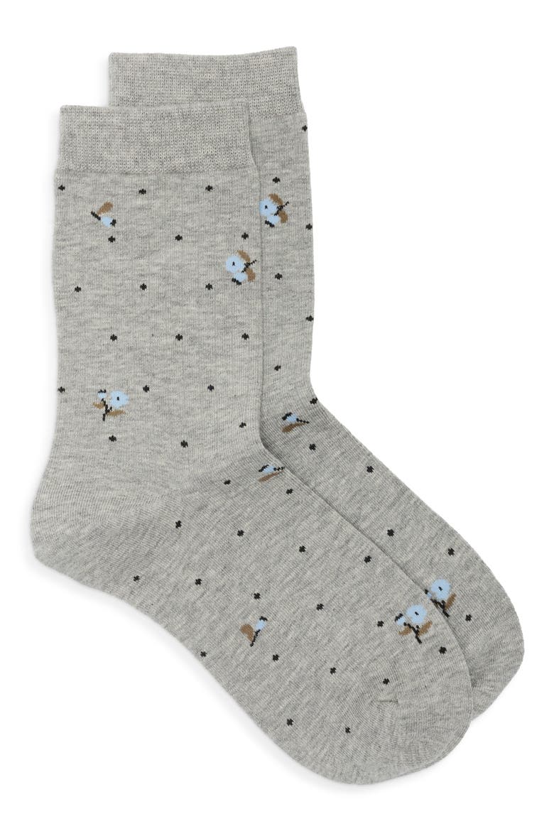 Tawny Cotton Blend Crew Socks, Main, color, GREY