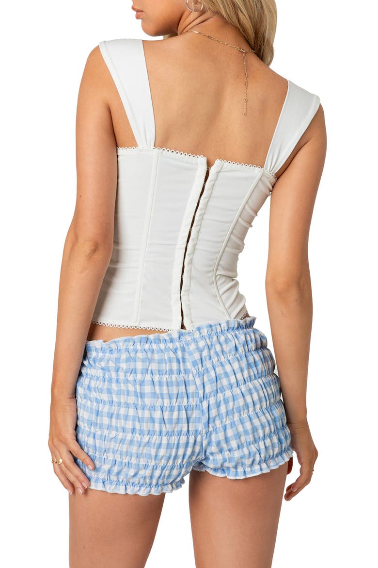 Marcella Mesh Corset Tank Top, Alternate, color, WHITE